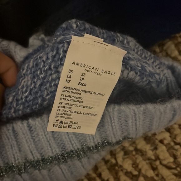 american eagle blue ombre mock neck sweater; never worn; size XS - Picture 4 of 5